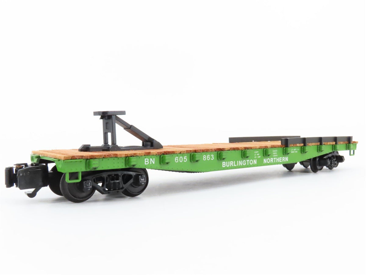 S Scale American Models 6003 BN Burlington Northern 46&#39; Flat Car #605863