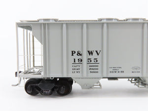 HO Scale Kadee 8632 P&WV Railway Covered 2-Bay Hopper Car #1955