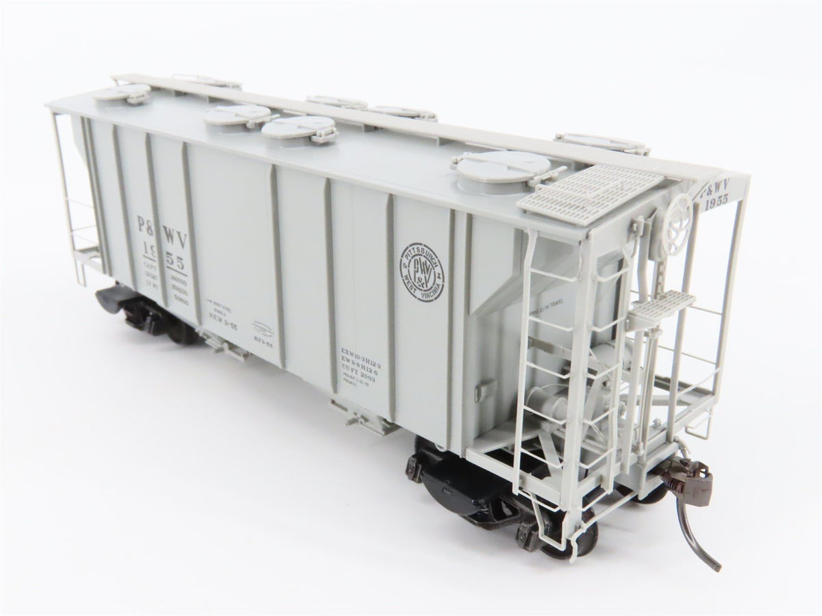 HO Scale Kadee 8632 P&amp;WV Railway Covered 2-Bay Hopper Car #1955