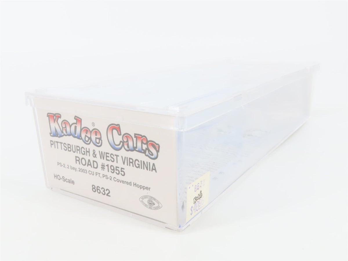 HO Scale Kadee 8632 P&amp;WV Railway Covered 2-Bay Hopper Car #1955