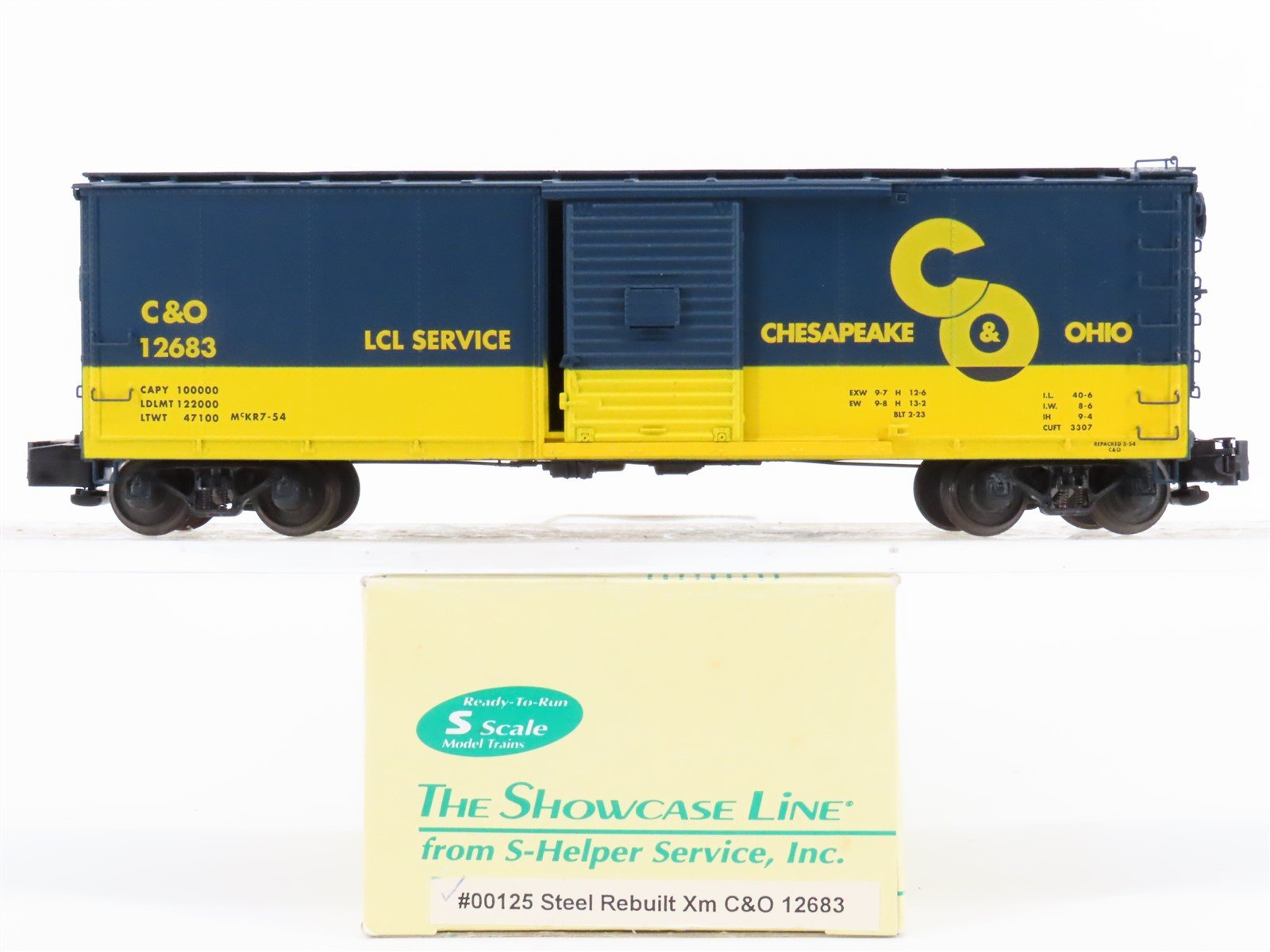 S Scale S-Helper Service Showcase Line 00125 C&O Chesapeake & Ohio Box Car 12683