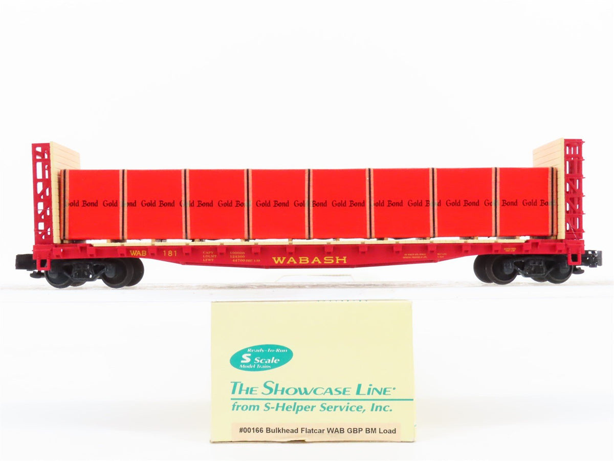 S Scale S-Helper Service Showcase Line 00166 WAB Wabash Flat Car #181 w/ Load