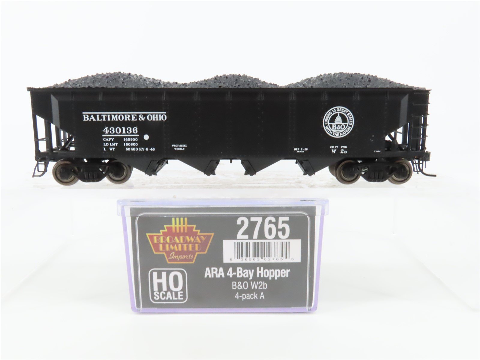 HO Broadway Limited BLI 2765 B&O Baltimore & Ohio 4-Bay Hopper Car #430136