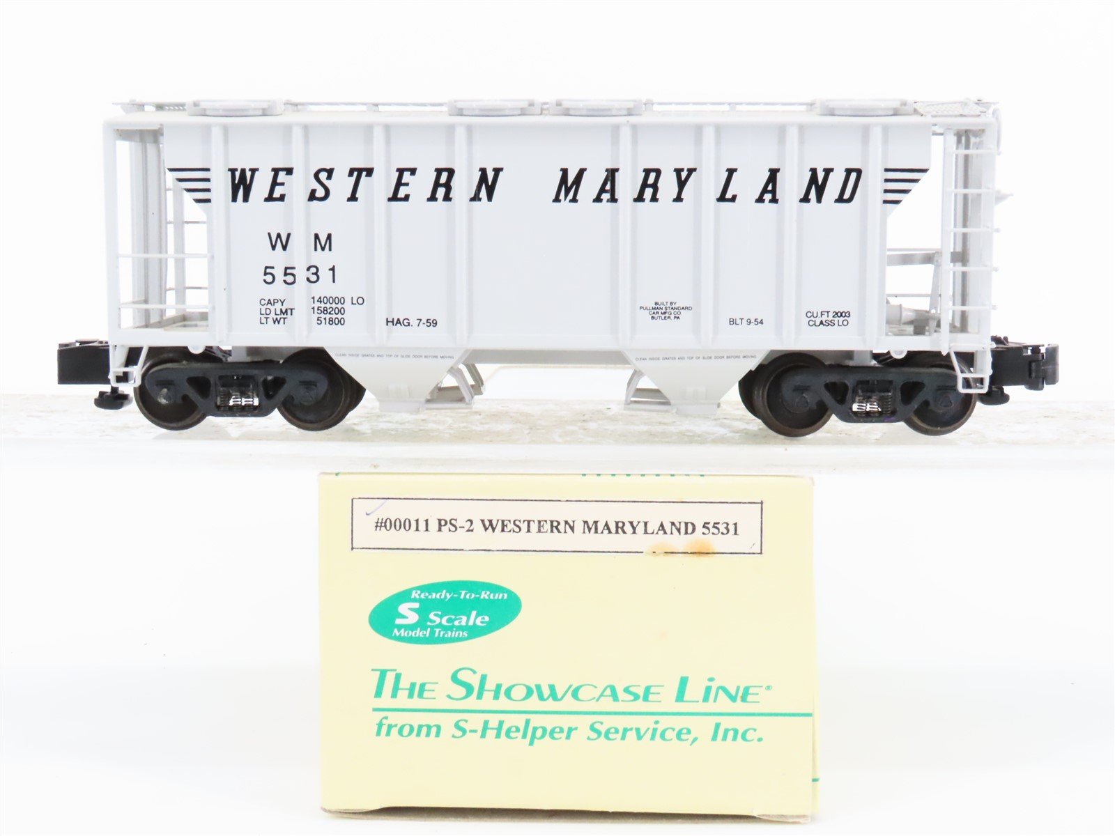 S Scale S-Helper Service Showcase Line 00011 WM Railroad 2-Bay Hopper #5531