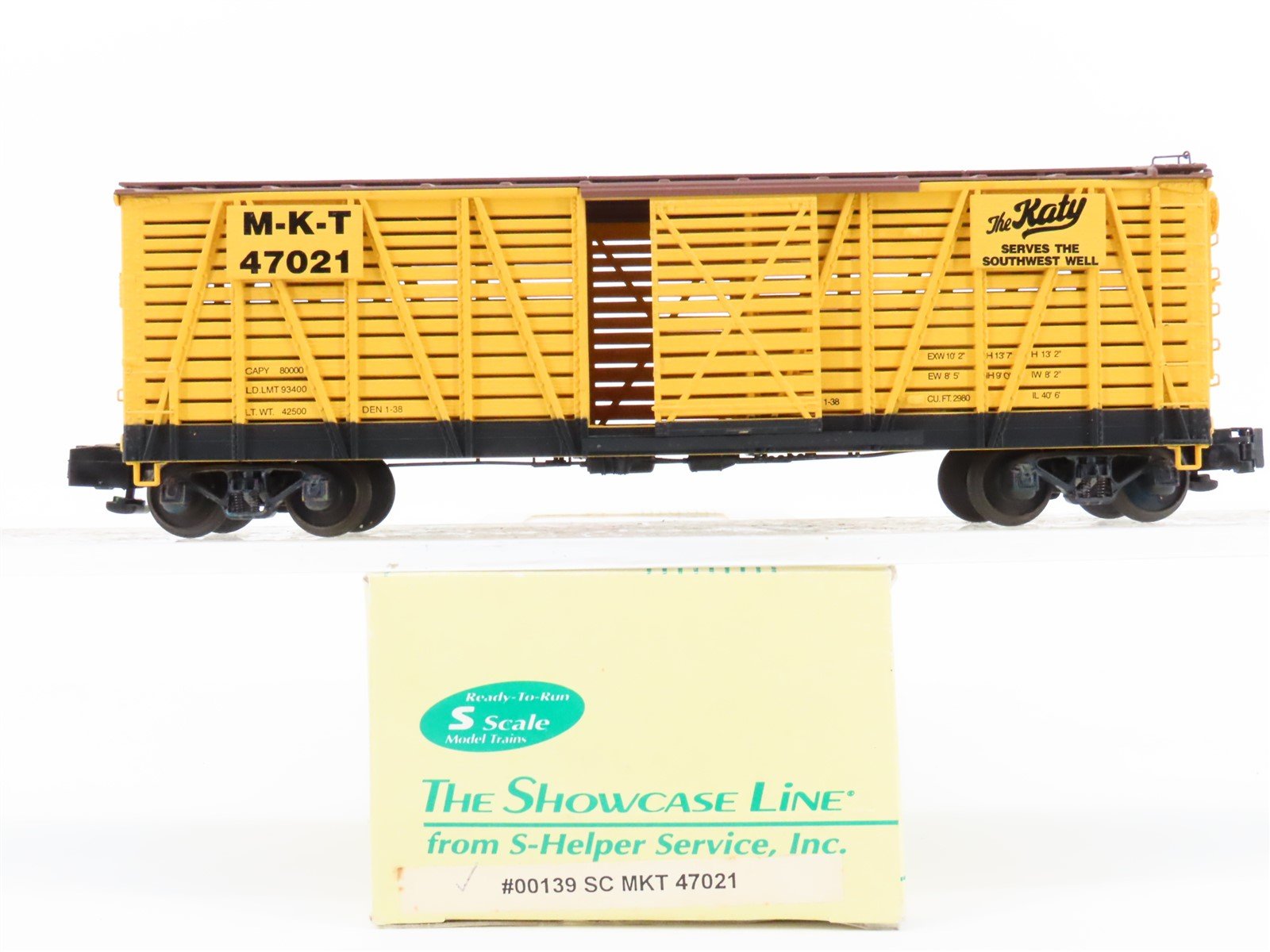 S Scale S-Helper Service Showcase Line 00139 MKT Katy Railroad Stock Car #47021