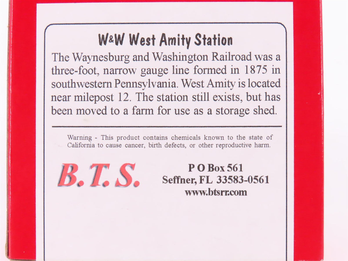 HO 1/87 Scale B.T.S. Structures Kit #27603 W&amp;W West Amity Station