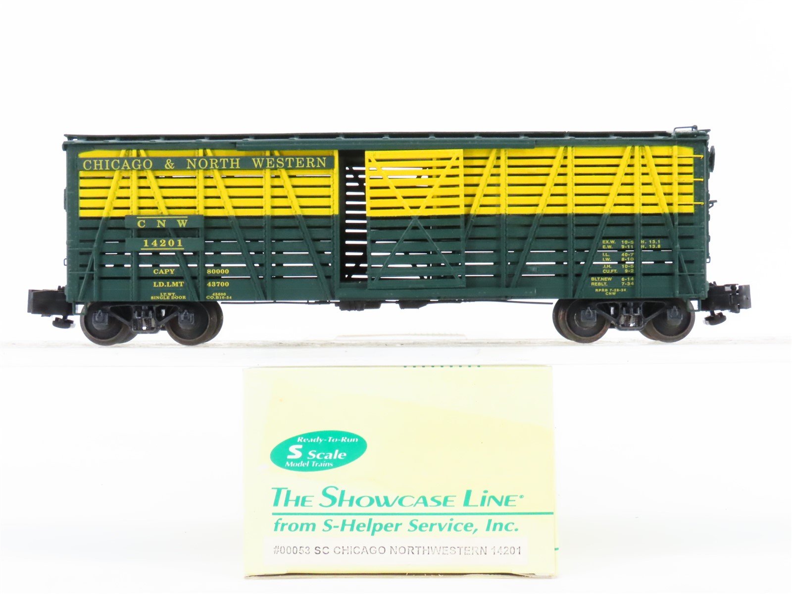 S Scale S-Helper Service Showcase Line 00053 CNW Railroad Stock Car #14201