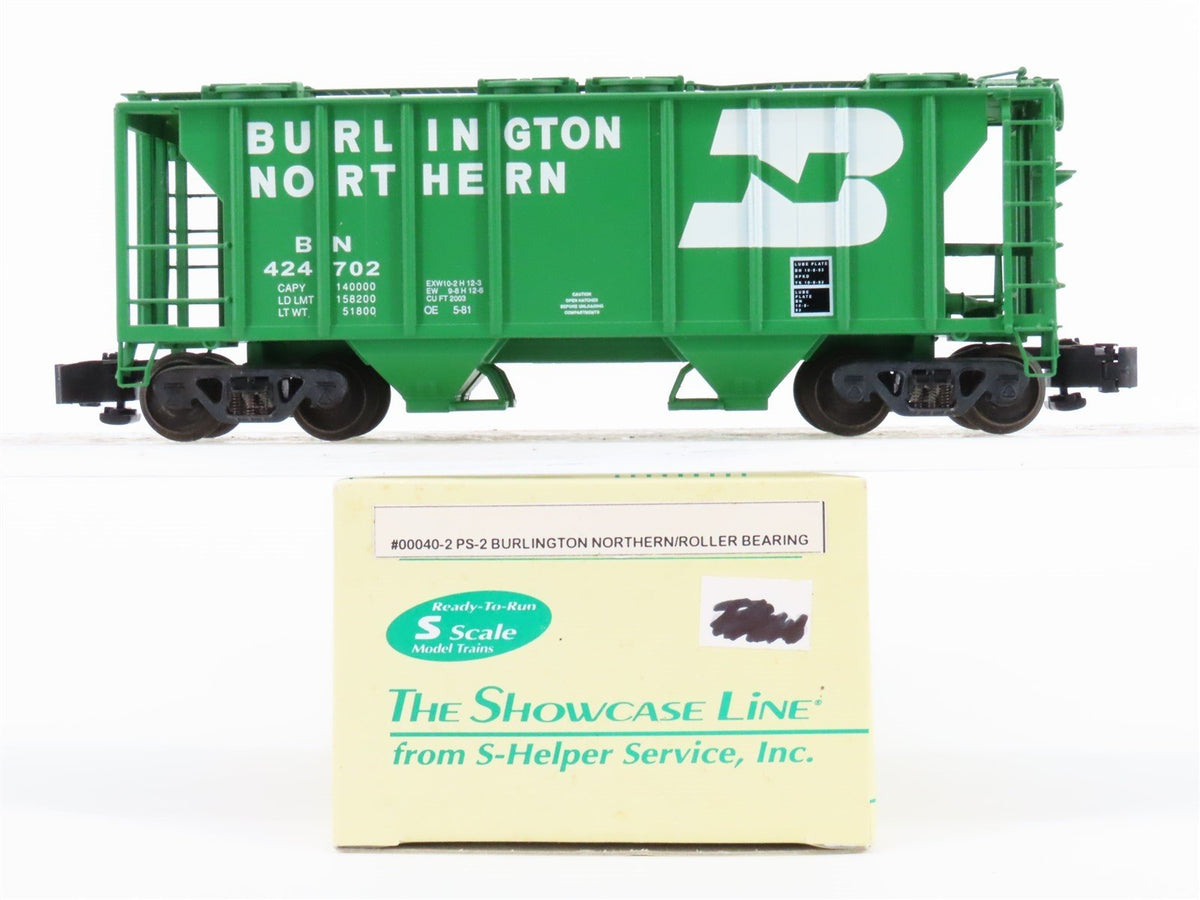 S Scale S-Helper Service Showcase Line 00040-2 BN Railroad 2-Bay Hopper #424702