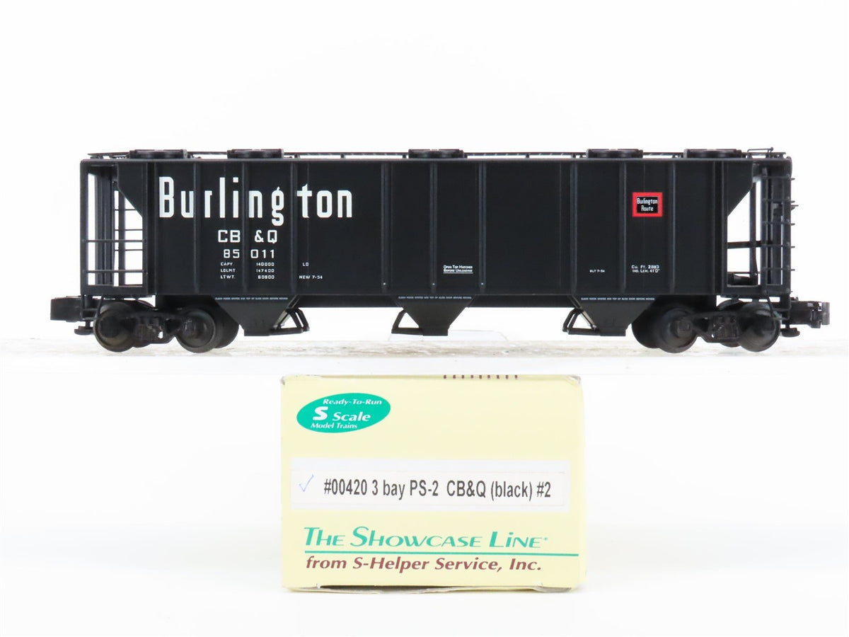 S Scale S-Helper Service Showcase Line 00420 CB&amp;Q Burlington Route 3-Bay Hopper