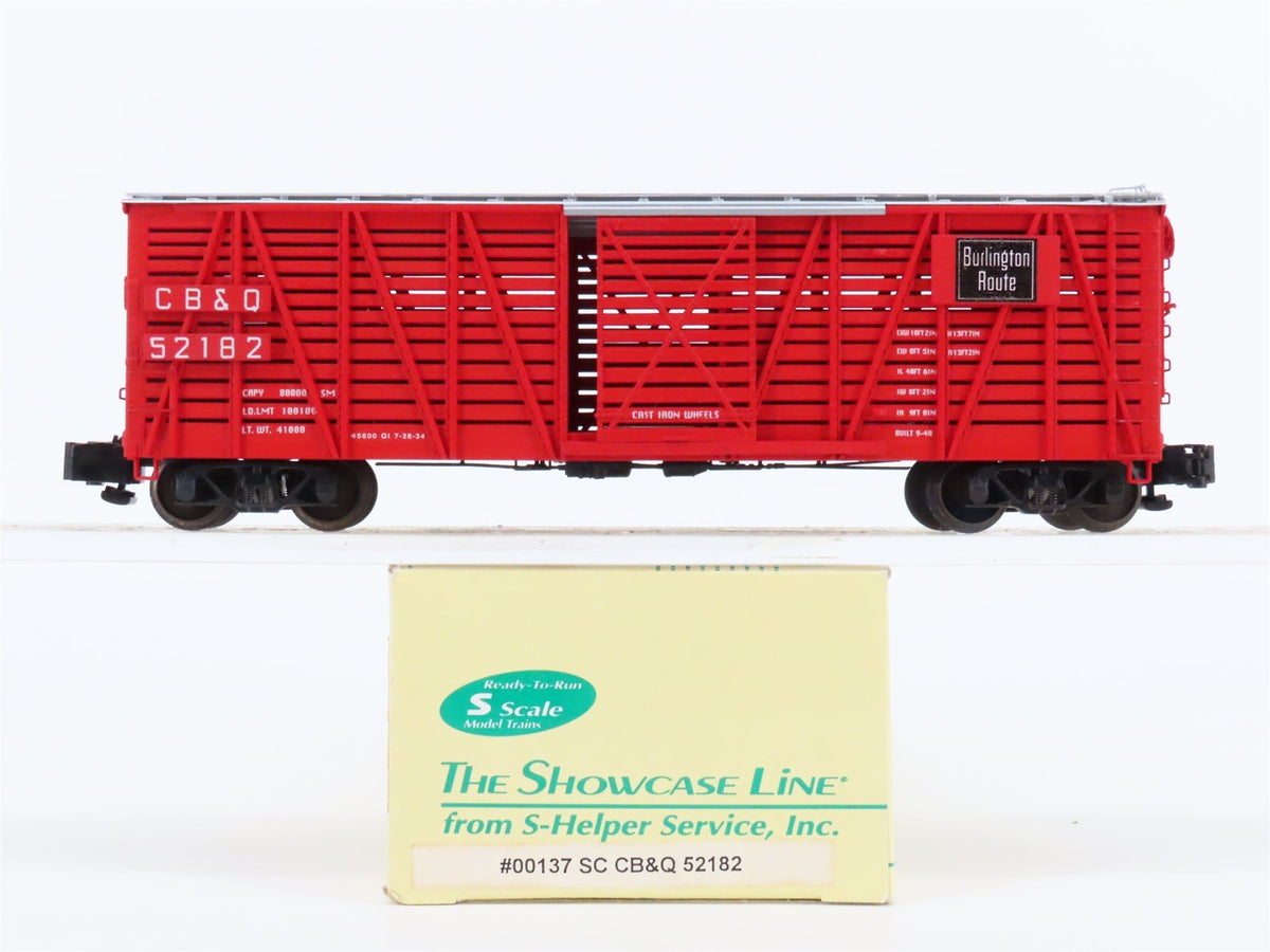 S Scale S-Helper Service Showcase Line 00137 CB&amp;Q Burlington Route Stock Car