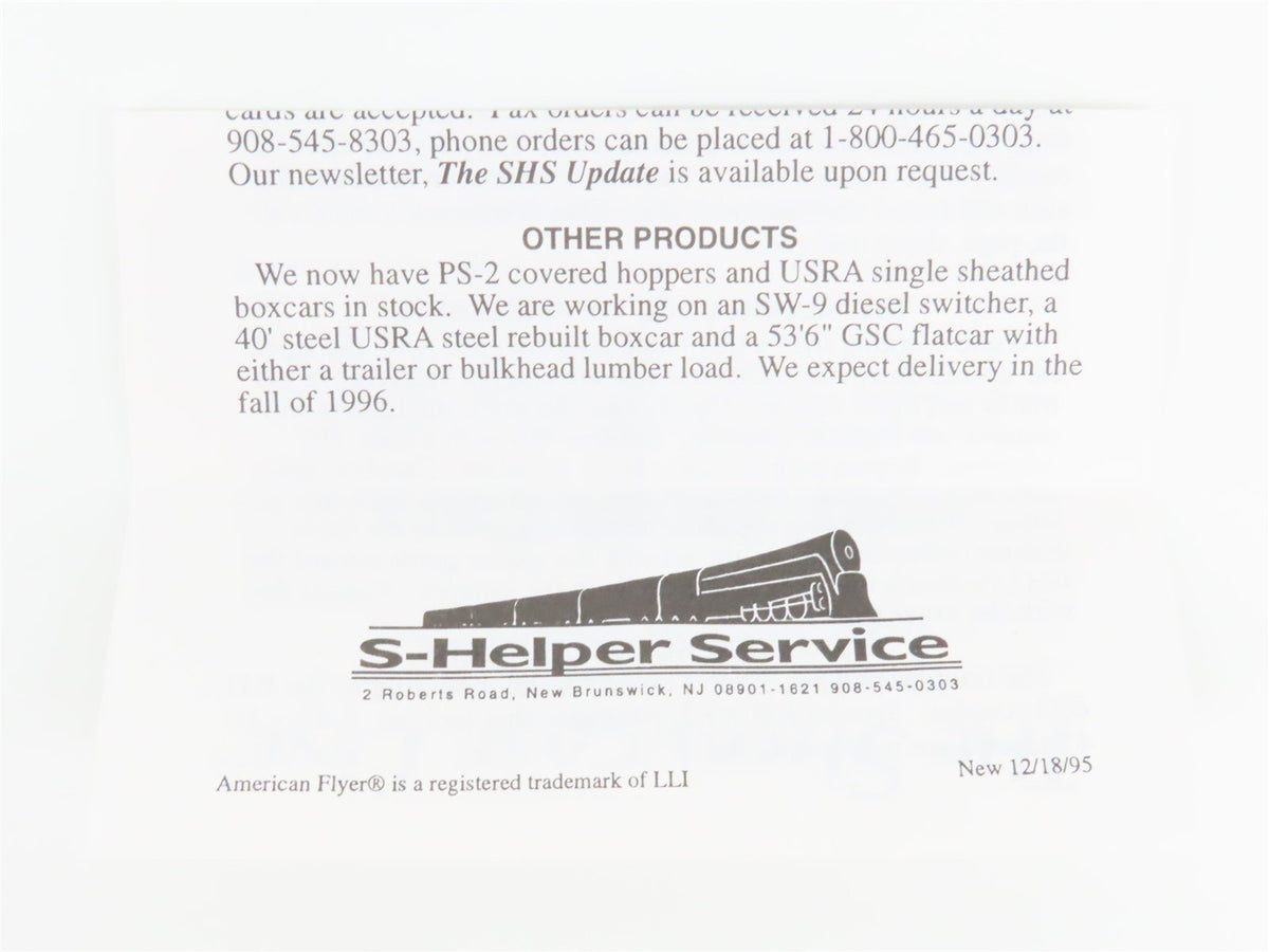 S Scale S-Helper Service Showcase Line 00137 CB&amp;Q Burlington Route Stock Car