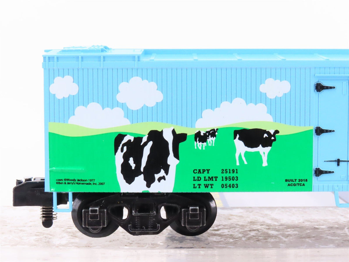 S Scale American Flyer 6-44146 TCA BJHX Ben &amp; Jerry&#39;s Wood Sided Reefer #20185