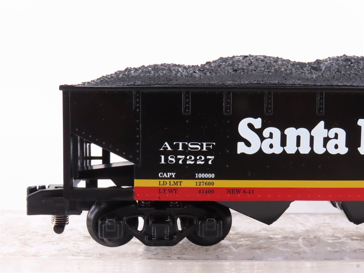 S Scale American Flyer 6-48637 ATSF Santa Fe Railroad 2-Bay Hopper 187227 w/Load