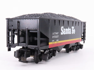 S Scale American Flyer 6-48637 ATSF Santa Fe Railroad 2-Bay Hopper 187227 w/Load