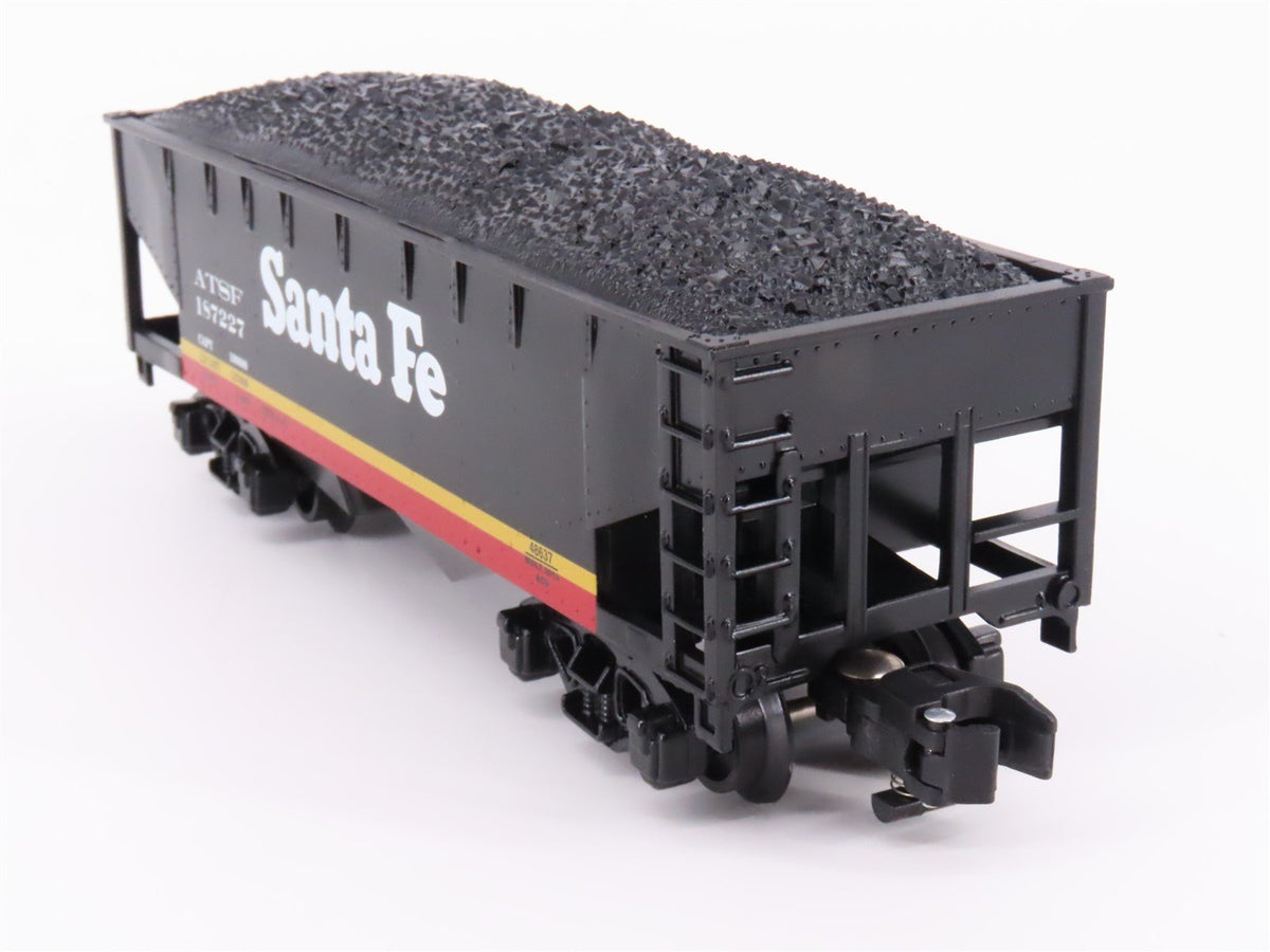 S Scale American Flyer 6-48637 ATSF Santa Fe Railroad 2-Bay Hopper 187227 w/Load