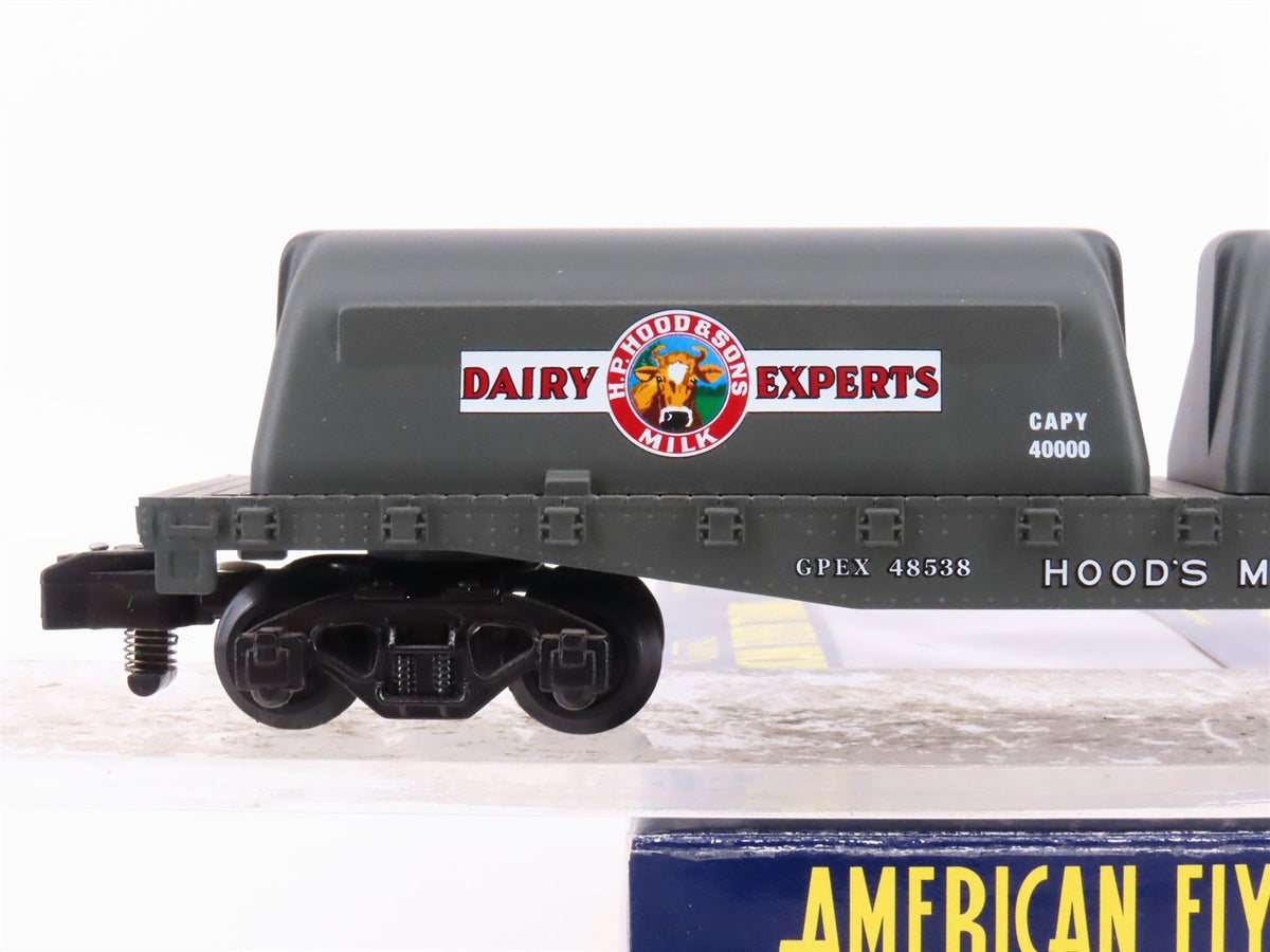 S Scale American Flyer 6-48538 GPEX Hood&#39;s Flat Car #48538 w/ Milk Containers