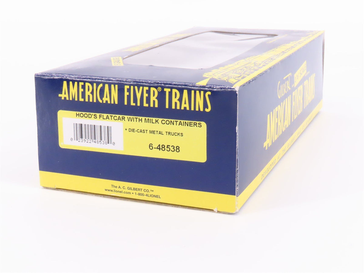 S Scale American Flyer 6-48538 GPEX Hood&#39;s Flat Car #48538 w/ Milk Containers