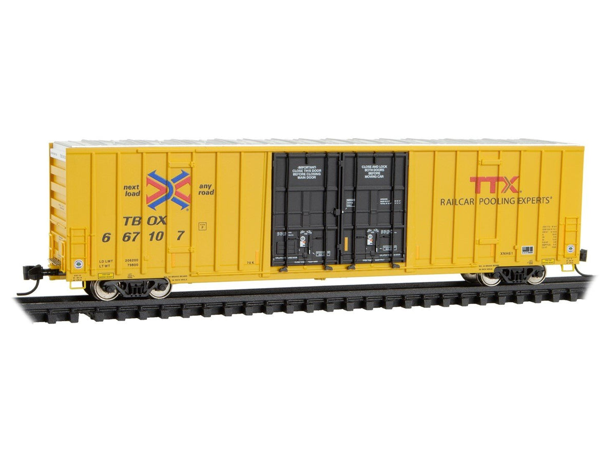 N Scale Micro-Trains MTL 12300022 TBOX TTX 60&#39; High-Cube Box Car #667107