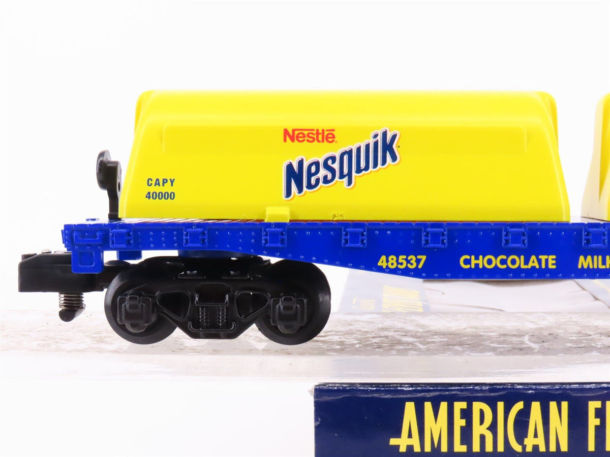 S Scale American Flyer 6-48537 Nestle Nesquik Flat Car #48537 w/ Milk Containers