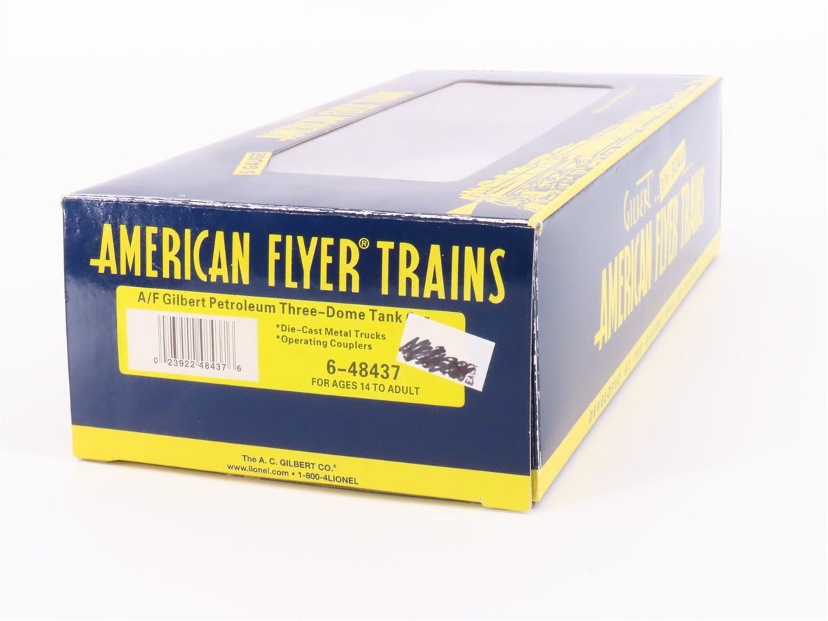 S Scale American Flyer 6-48437 GATX Gilbert Chemicals 3-Dome Tank Car 48437