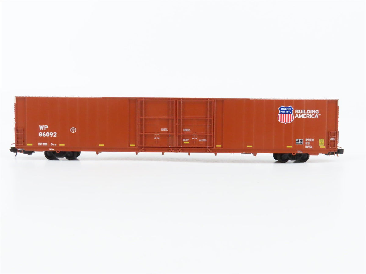 N Scale TrainWorx WP/UP Union Pacific 86&#39; Double Plug Door Box Car #86092