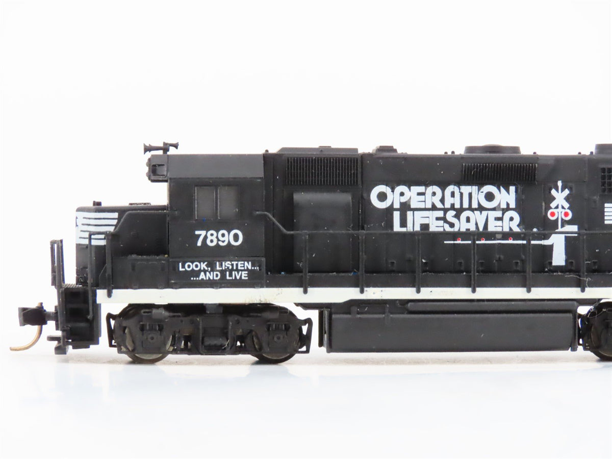 N Atlas NS Norfolk Southern &quot;Operation Lifesaver&quot; EMD GP40 Diesel #7890 - Custom