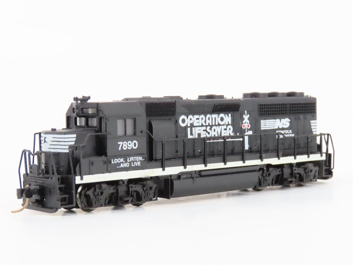 N Atlas NS Norfolk Southern &quot;Operation Lifesaver&quot; EMD GP40 Diesel #7890 - Custom