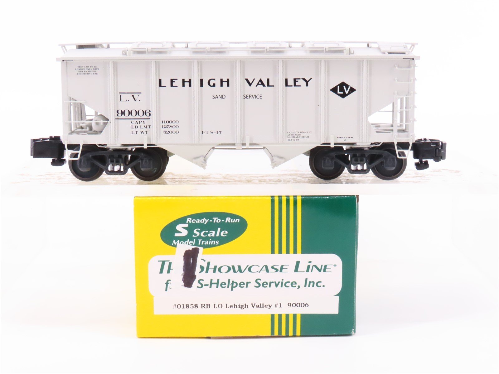 S Scale S-Helper Showcase 01858 LV Lehigh Valley 2-Bay Covered Hopper #90006