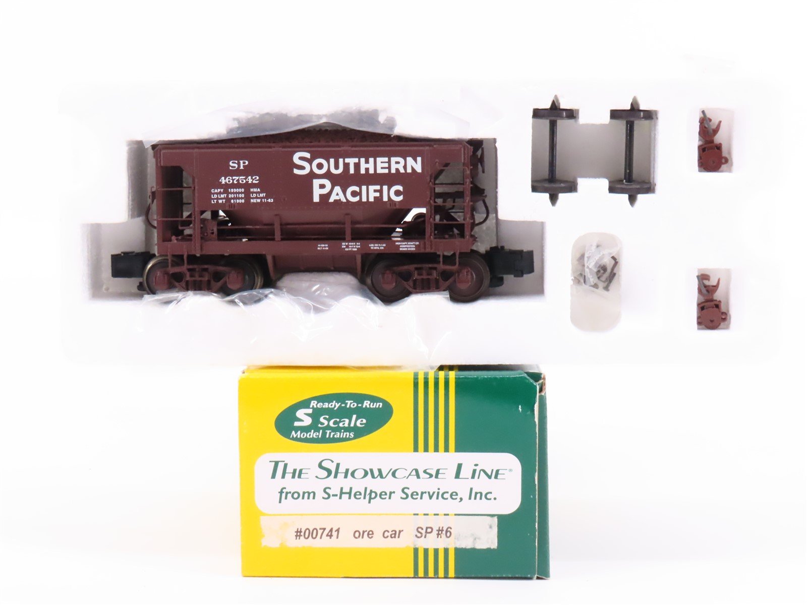 S Scale S-Helper Showcase 00741 SP Southern Pacific Ore Car #467542 w/ Load