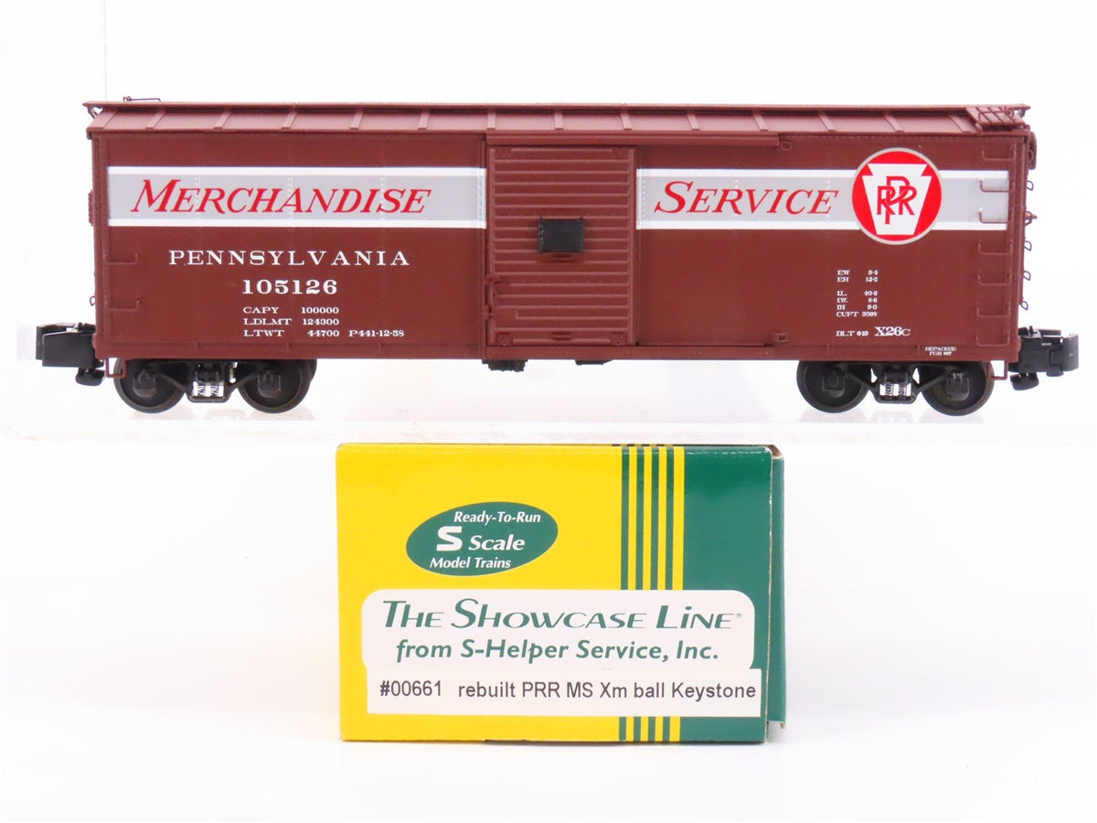 S Scale S-Helper Showcase 00661 PRR Pennsylvania Merchandise 40&#39; Box Car #105126