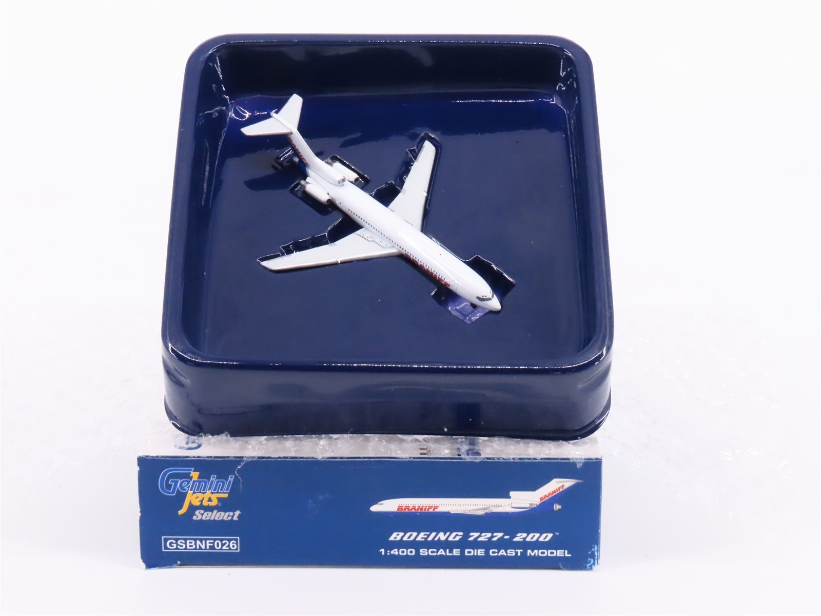 1:400 Scale GeminiJets Select Die-Cast Braniff Boeing 727-200 Jet Airliner