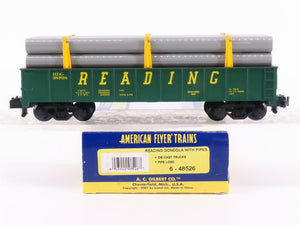 S Scale American Flyer 6-48526 RDG Reading Lines Gondola #38708 w/ Pipes