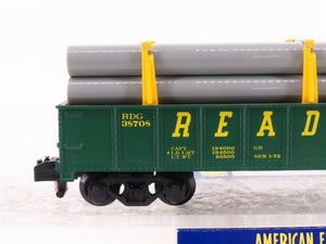 S Scale American Flyer 6-48526 RDG Reading Lines Gondola #38708 w/ Pipes