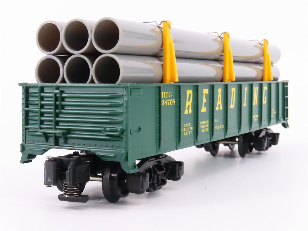 S Scale American Flyer 6-48526 RDG Reading Lines Gondola #38708 w/ Pipes