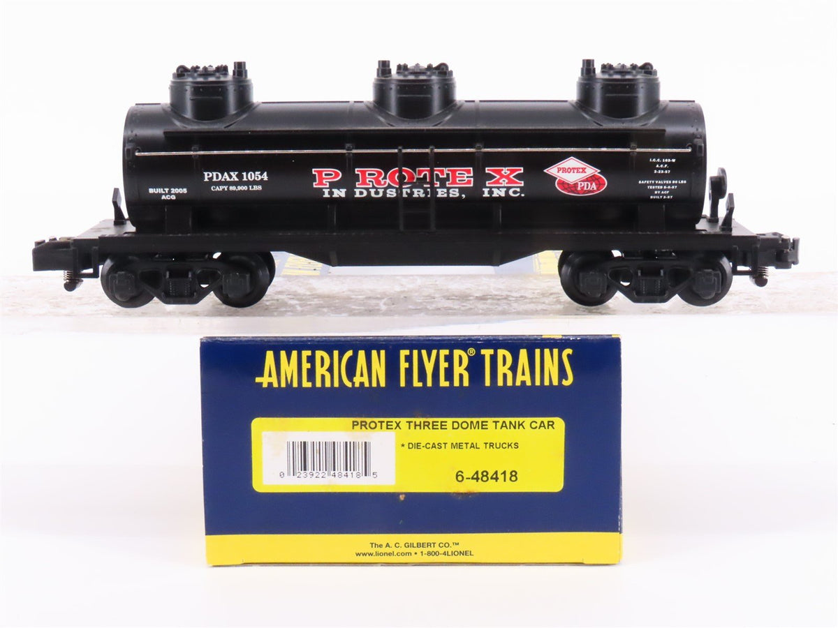 S Scale American Flyer 6-48418 PDAX Protex 3-Dome Tank Car #1054