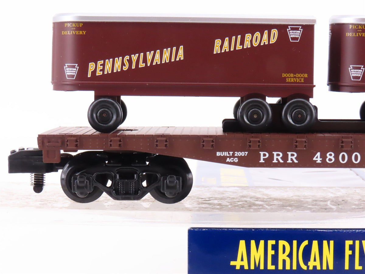 S Scale American Flyer 6-48548 PRR Pennsylvania Flat Car #480078 w/ Trailers