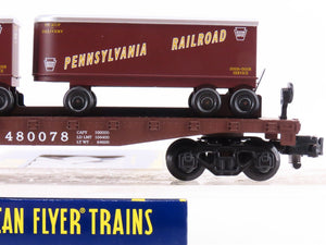 S Scale American Flyer 6-48548 PRR Pennsylvania Flat Car #480078 w/ Trailers