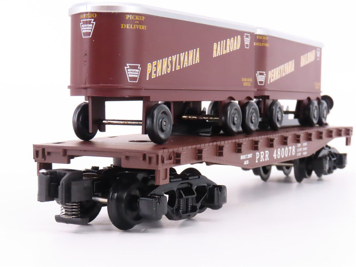 S Scale American Flyer 6-48548 PRR Pennsylvania Flat Car #480078 w/ Trailers