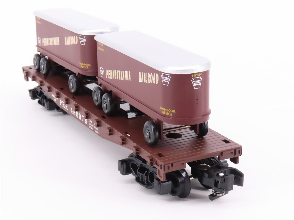 S Scale American Flyer 6-48548 PRR Pennsylvania Flat Car #480078 w/ Trailers