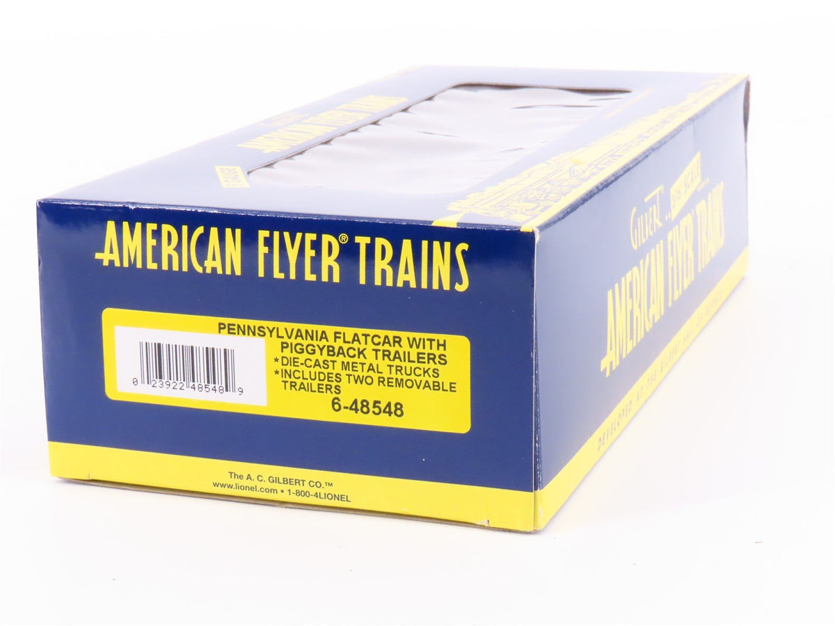 S Scale American Flyer 6-48548 PRR Pennsylvania Flat Car #480078 w/ Trailers