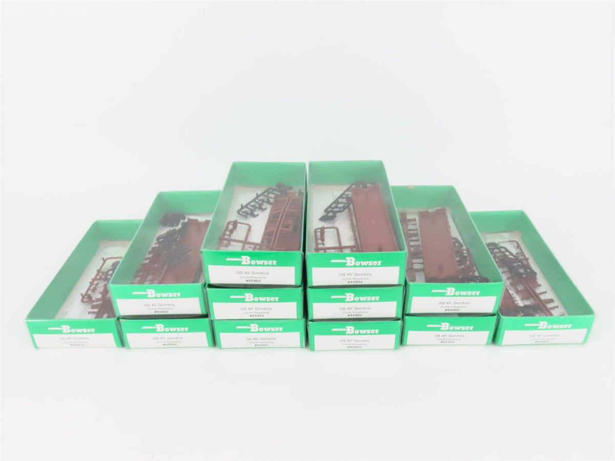 Lot of 12 HO Scale Bowser Kit #55902 PRR Pennsylvania GS 40&#39; Gondolas