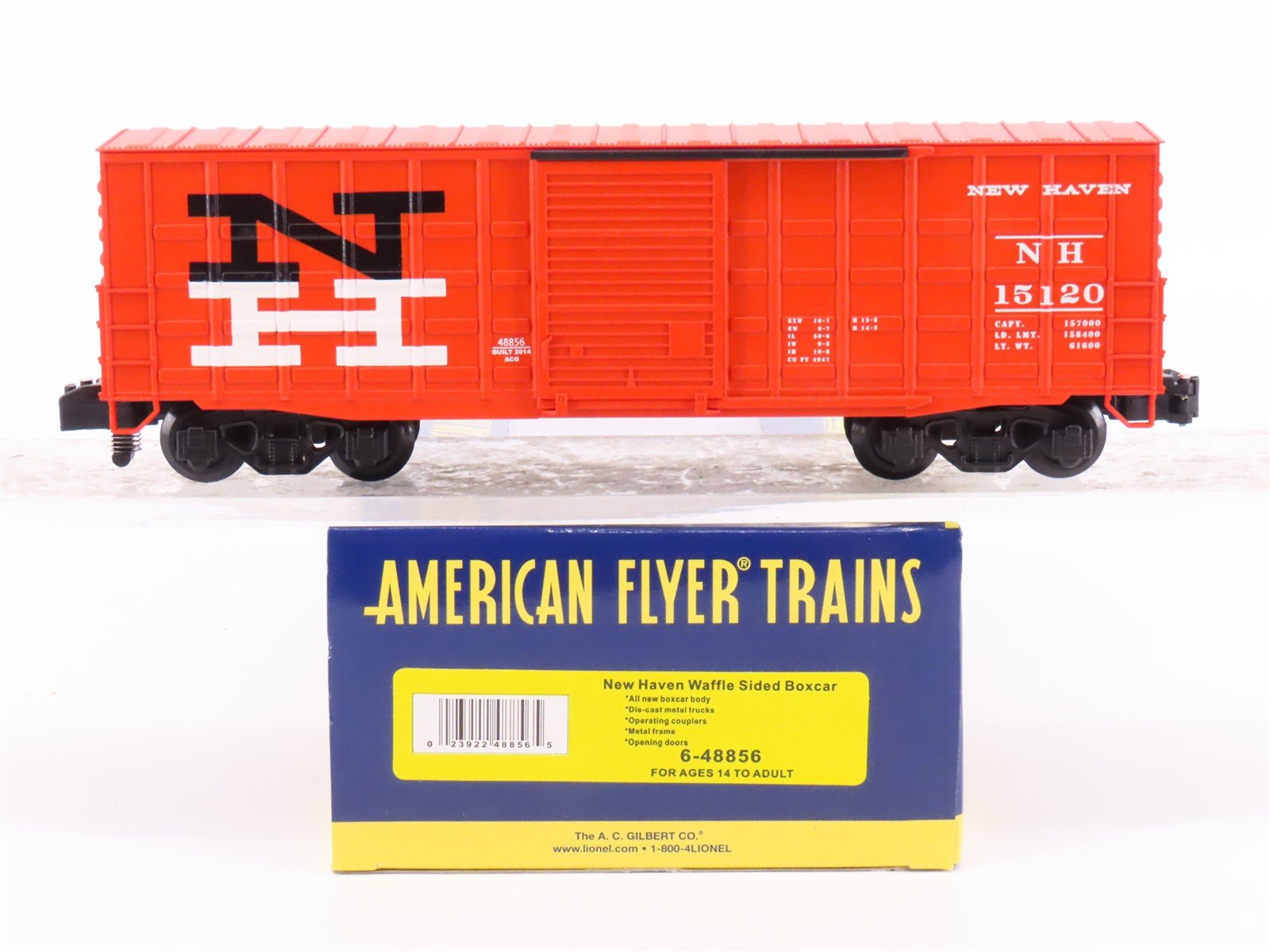 S Scale American Flyer 6-48856 NH New Haven Waffle Sided Box Car #15120