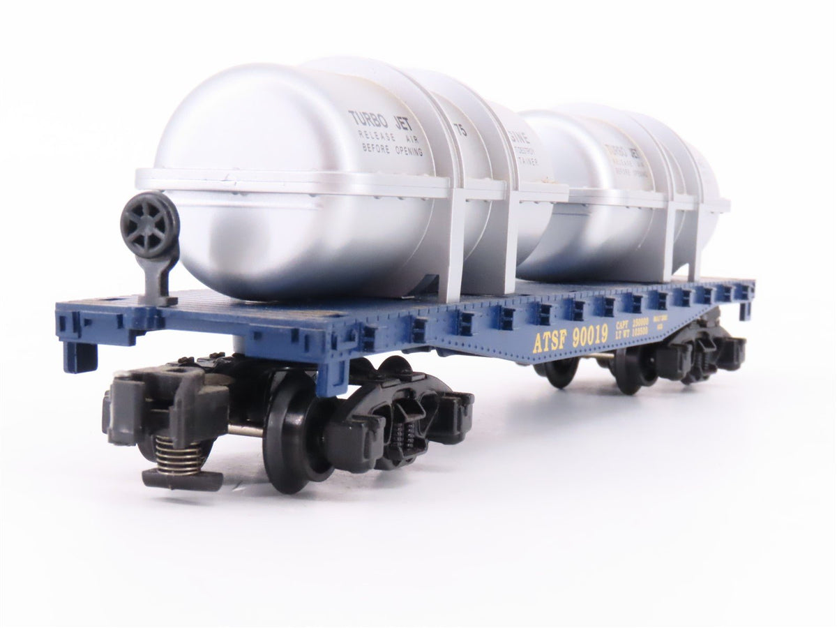 S American Flyer 6-48527 ATSF Santa Fe Flat Car #90019 w/ Jet Engine Containers