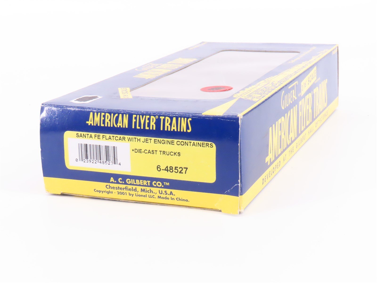 S American Flyer 6-48527 ATSF Santa Fe Flat Car #90019 w/ Jet Engine Containers