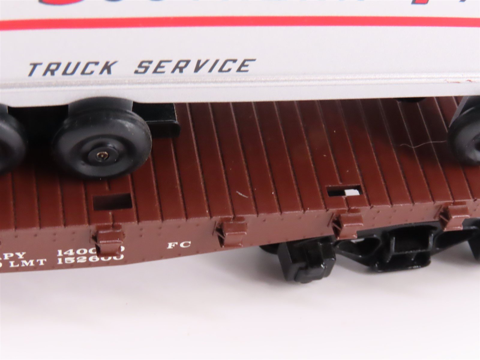 S Scale American Flyer 6-48532 SP Southern Pacific Flat Car #513183 w/ Trailers