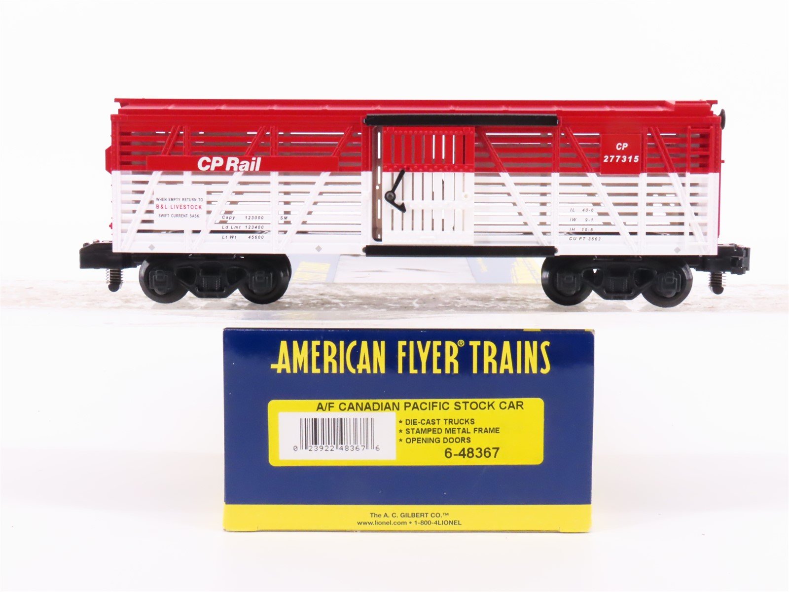 S Scale American Flyer 6-48367 CP Rail Canadian Pacific Stock Car #277315