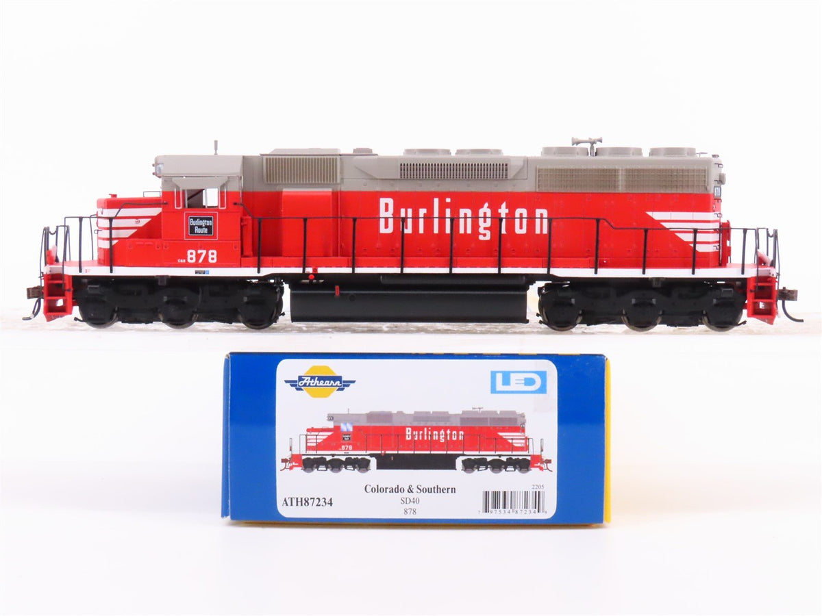 HO Scale Athearn ATH87234 C&amp;S Colorado &amp; Southern/Burlington SD40 Diesel #878