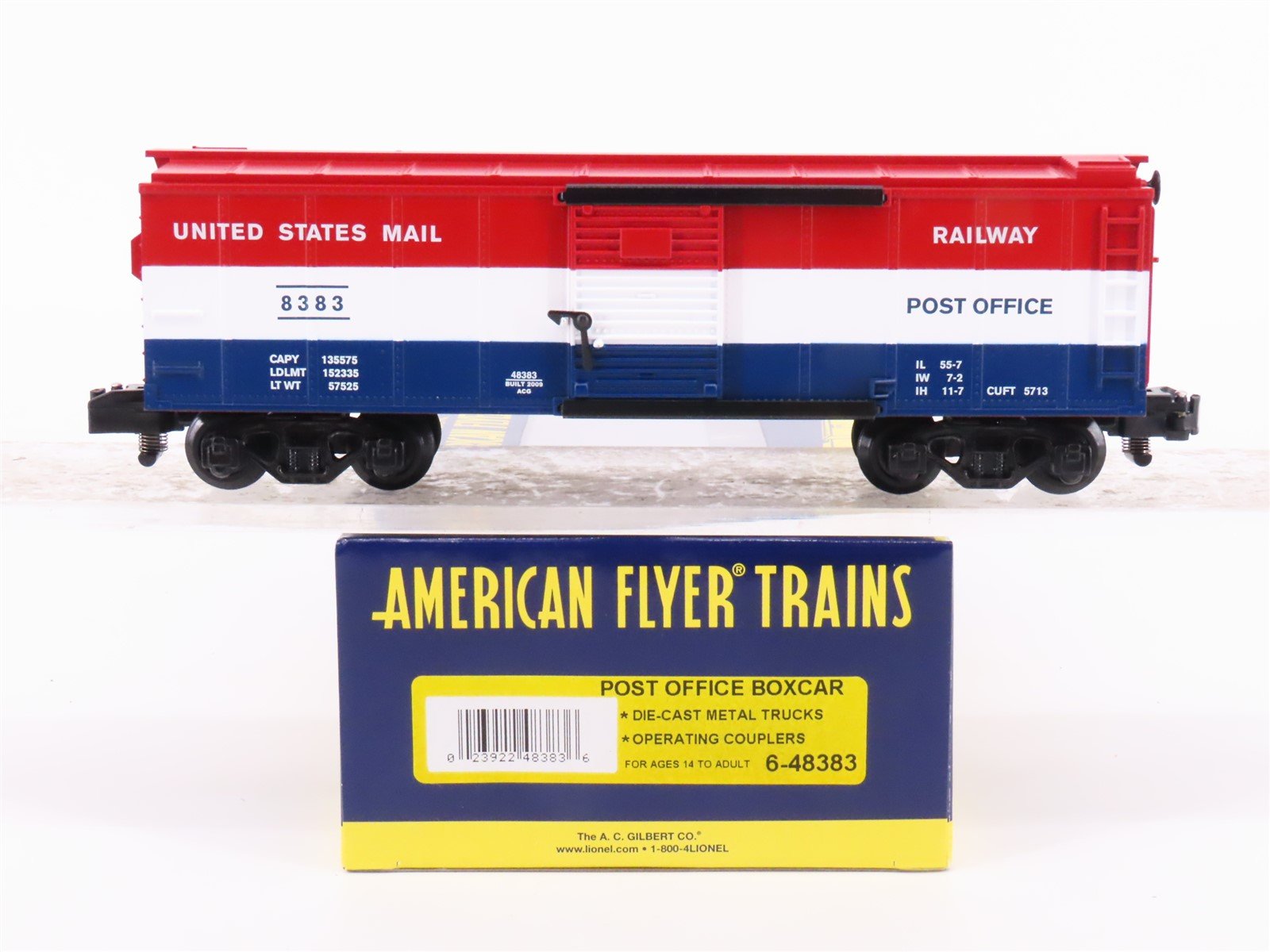 S Scale American Flyer 6-48383 US Mail RPO Railway Post Office Box Car #8383