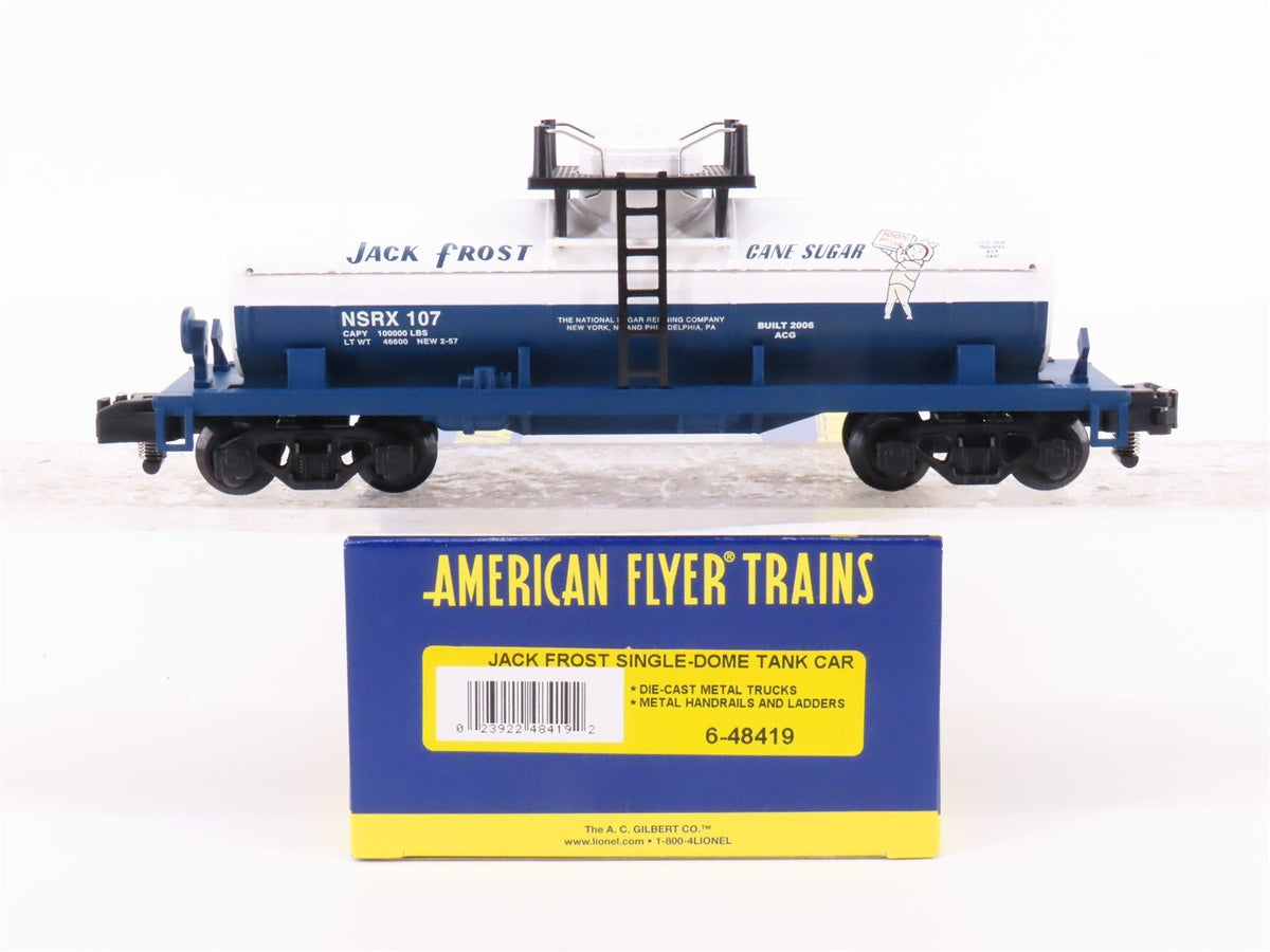 S Scale American Flyer 6-48419 NSRX Jack Frost Single Dome Tank Car #107