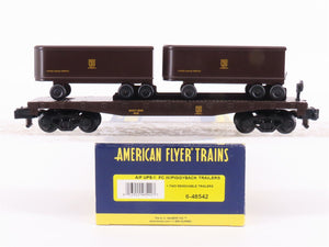 S Scale American Flyer 6-48542 UPS United Parcel Service Flat Car w/ Trailers